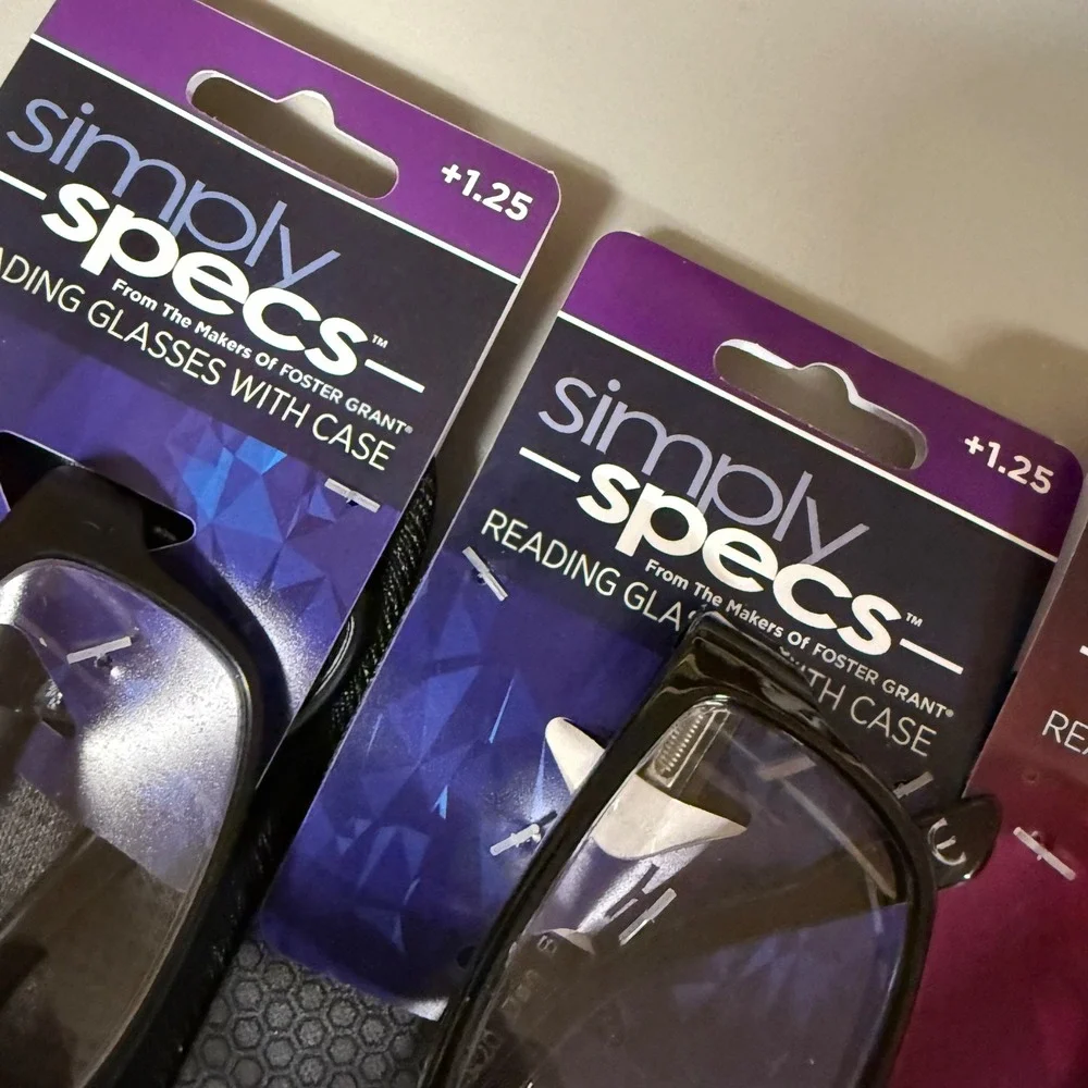 Simply Specs Reading Glasses‎ +1.25 Power Readers with Case New